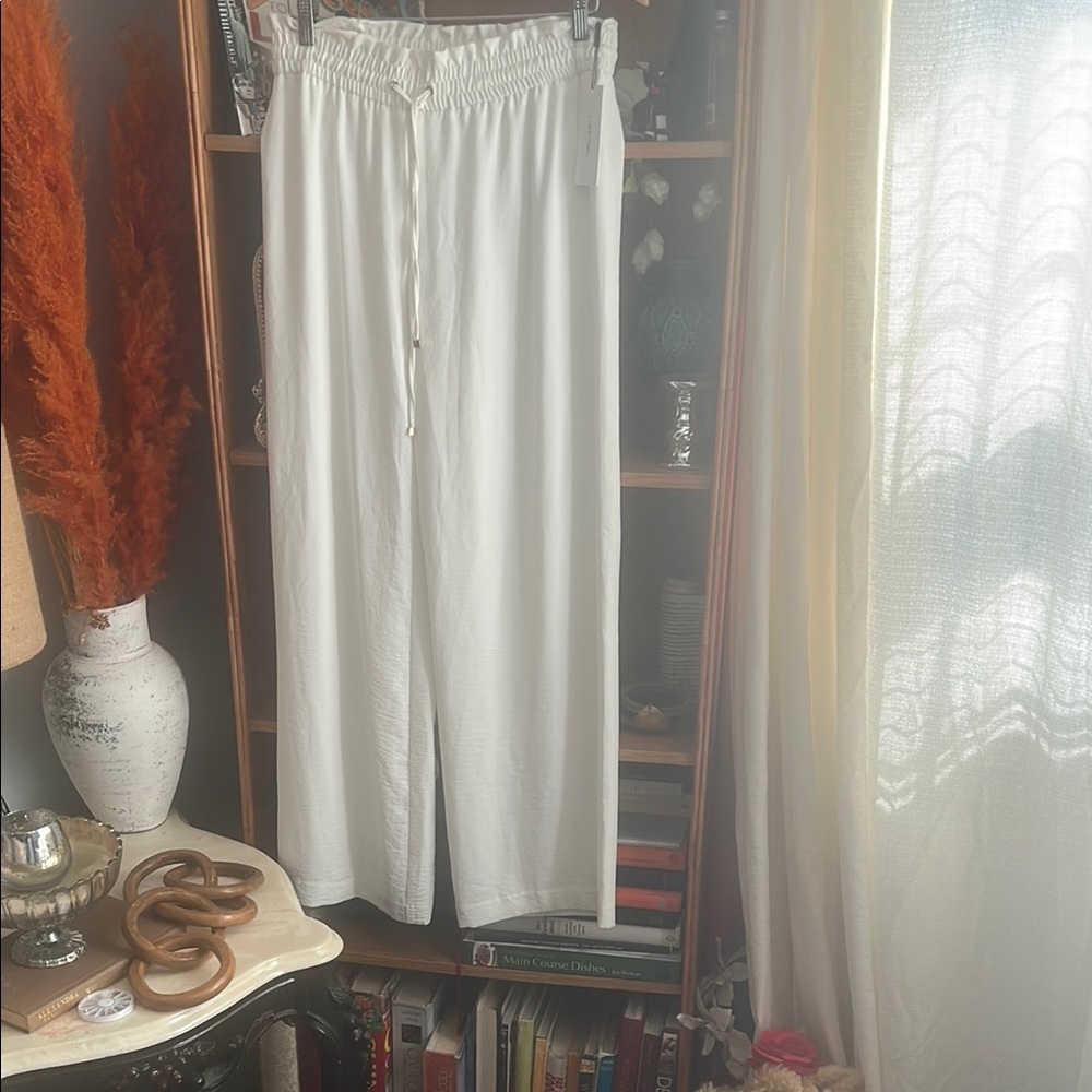 Calvin Klein White Wide Leg Pants